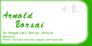 arnold borsai business card